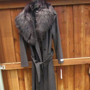 Kalvin Clein Charcoal Black Pea Coat